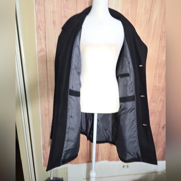 London Fog Collection Men Wool Blend Black Car Overcoat Size XL (Good Condition) - Picture 6 of 11